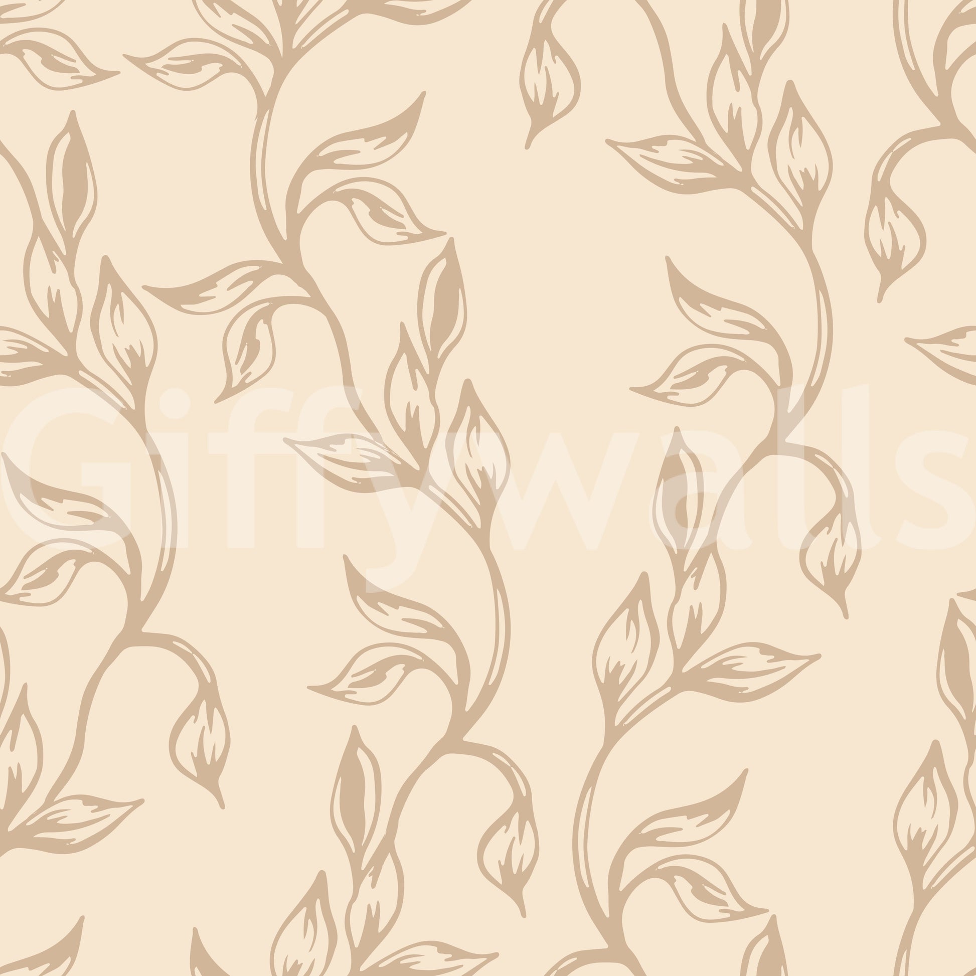 Serene Neutral Organic Foliage Wallpaper⁠