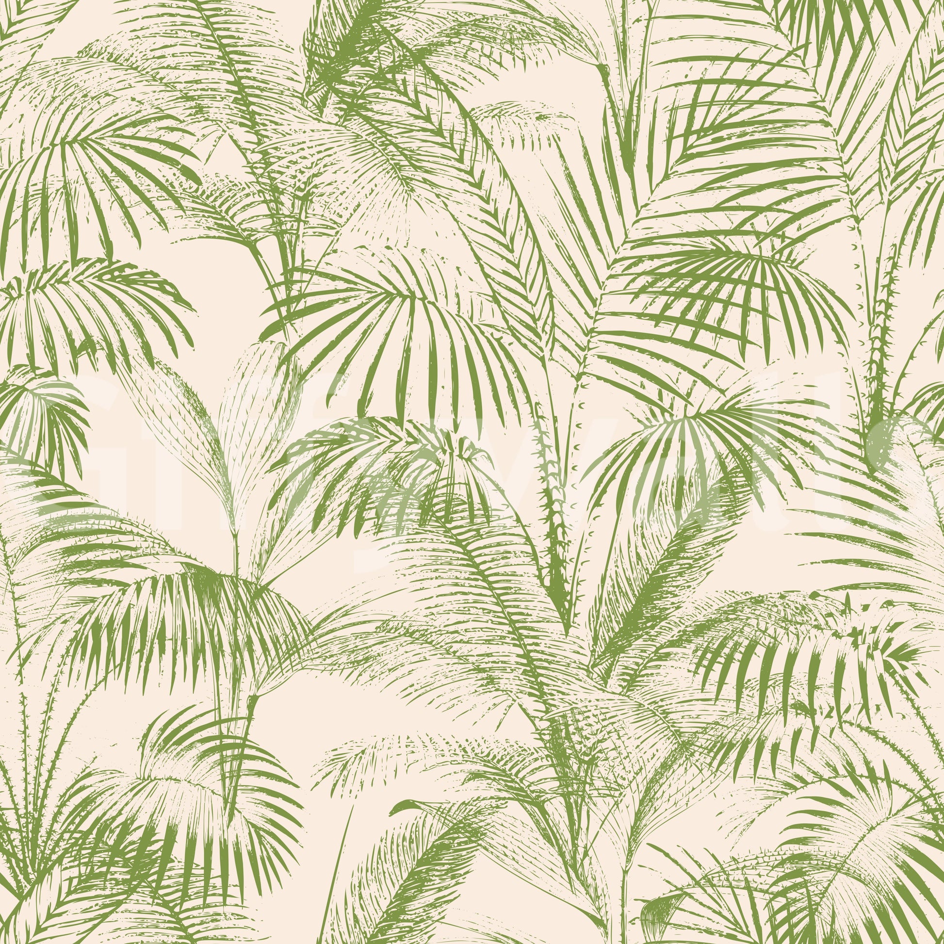 Botanical Jungle Frond Sketch Wallpaper⁠