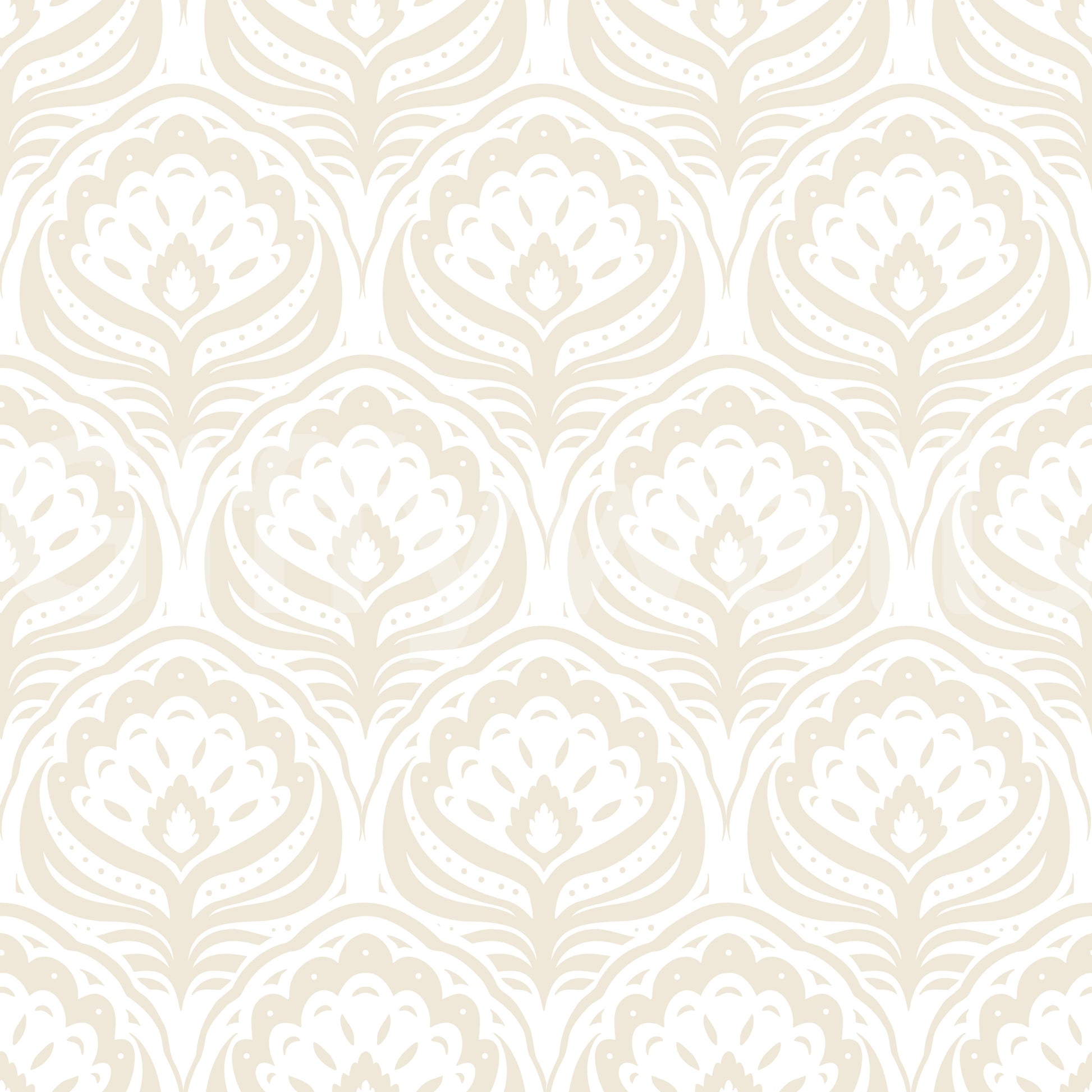 Cream Ogee Damask Pattern Wallpaper⁠