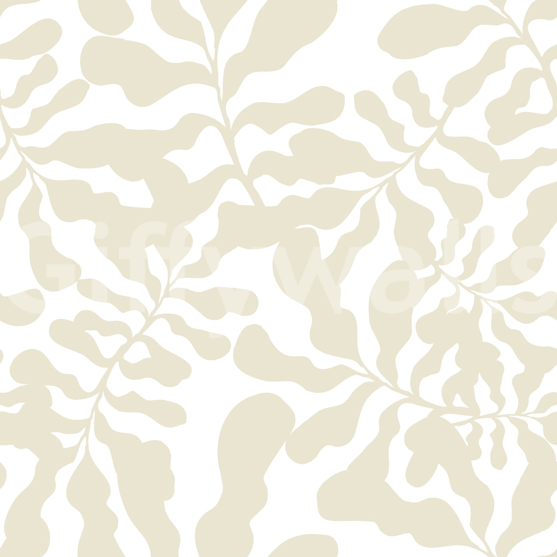 Organic Muted Leaf Silhouette Wallpaper⁠