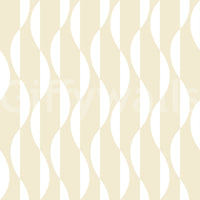 Cream and White Wavy Line Geometry Wallpaper⁠