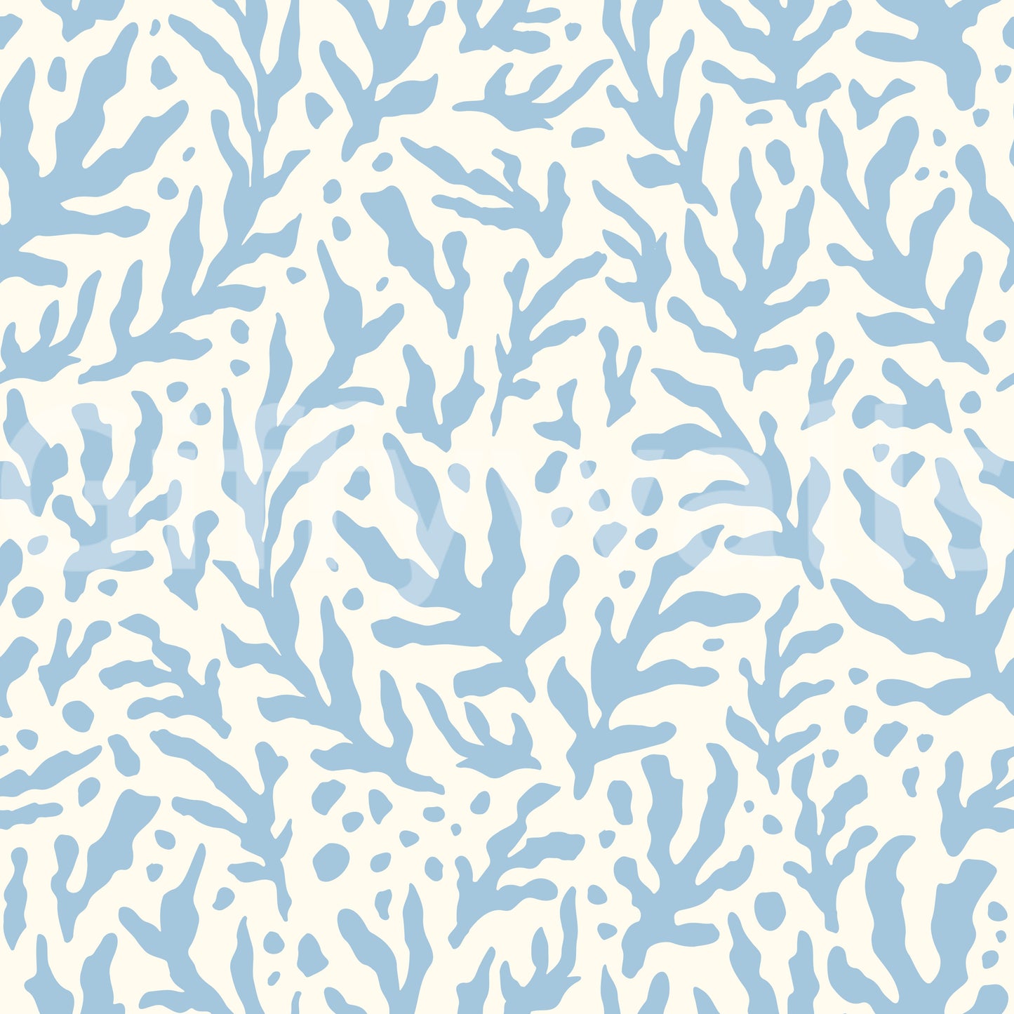 Abstract Seaweed Blue Pattern Wallpaper⁠