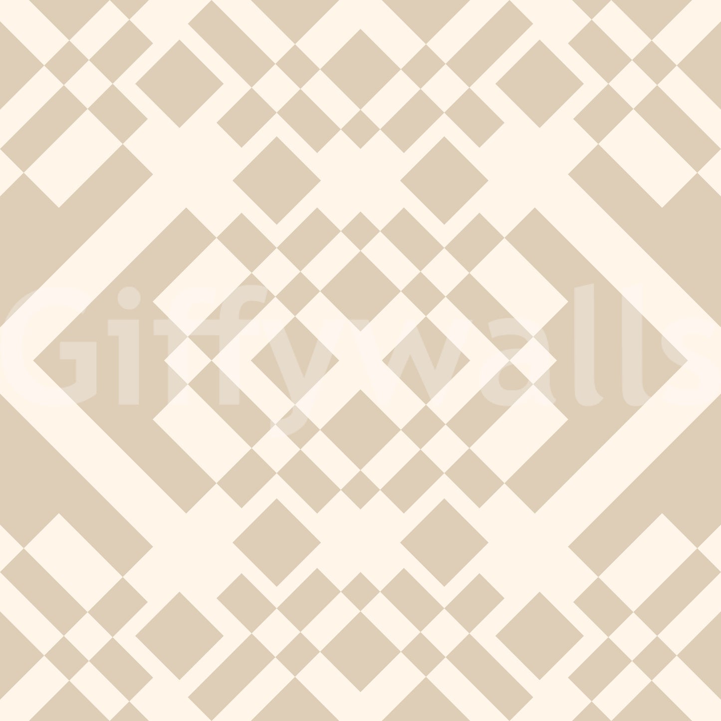 Minimalist Beige Geometric Lattice Wallpaper⁠