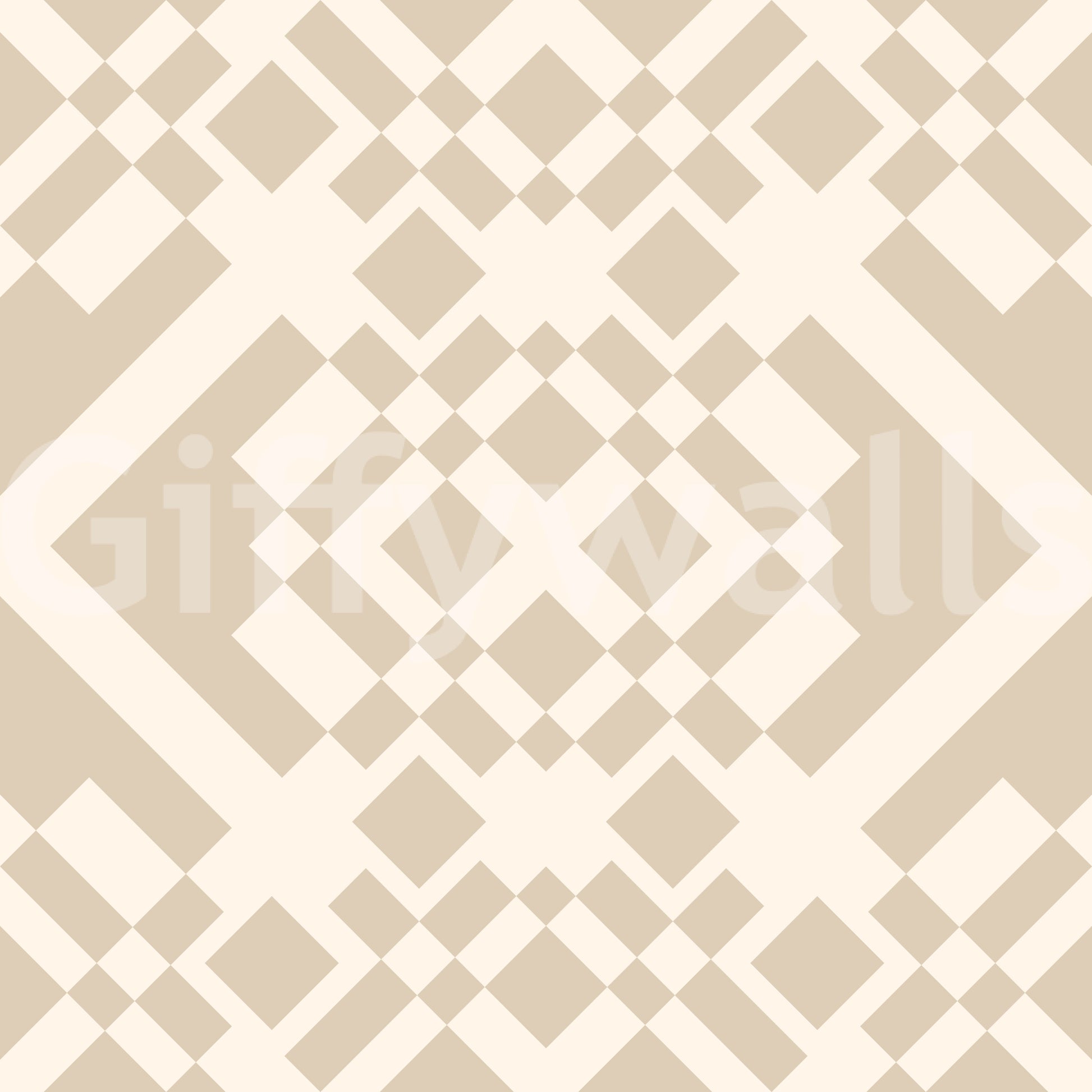 Minimalist Beige Geometric Lattice Wallpaper⁠