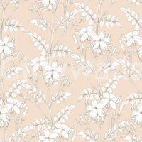 Minimalist Botanical Line Art Wallpaper⁠