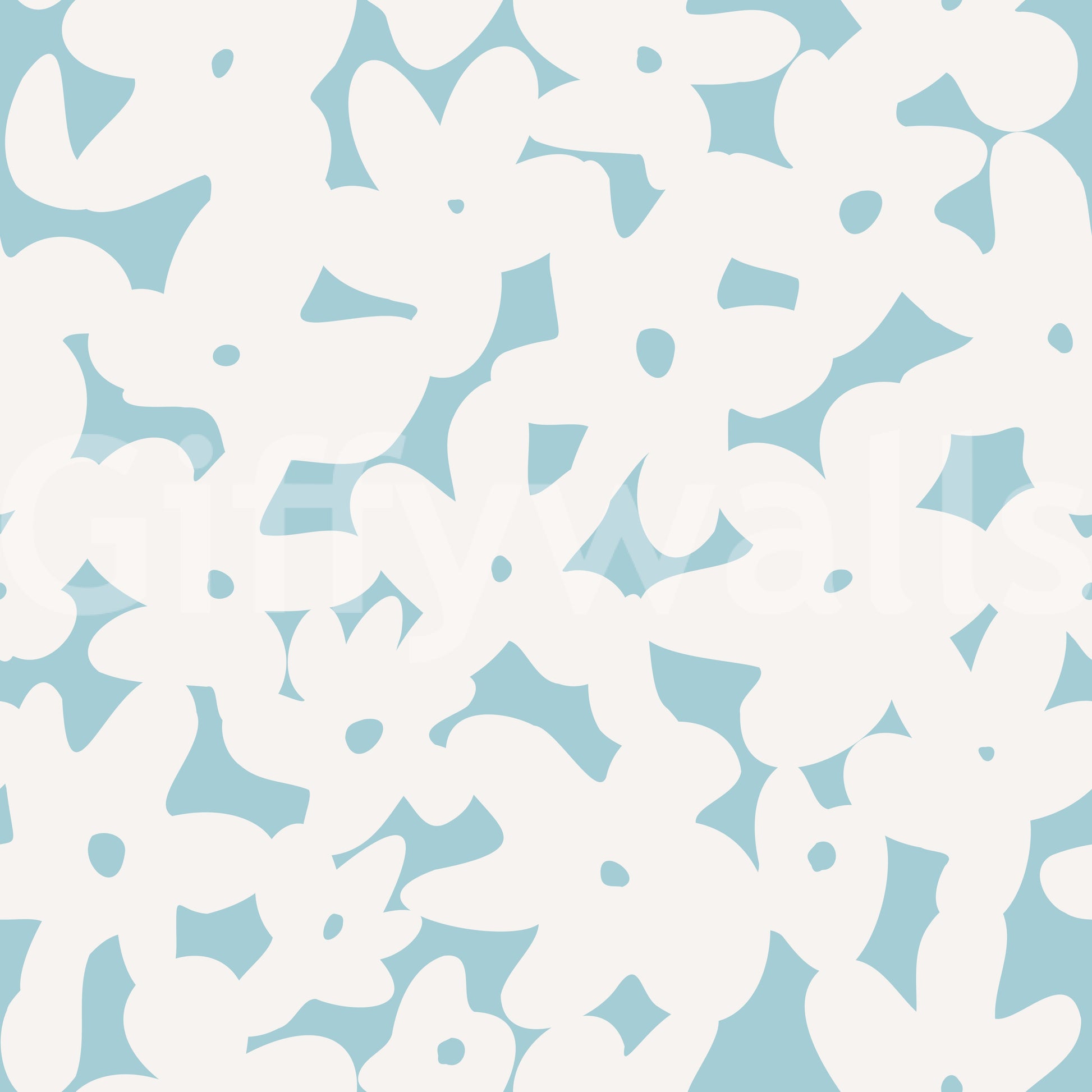 Soft Blue Floral Silhouette Wallpaper⁠