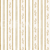 Golden Leaf Striped Botanical Wallpaper⁠