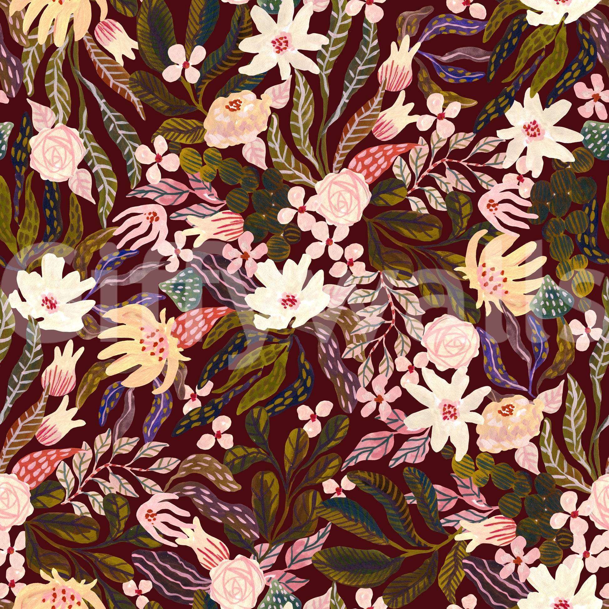Midnight Botanical Garden Wallpaper⁠