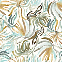 Organic Serene Leaf Motif Wallpaper⁠