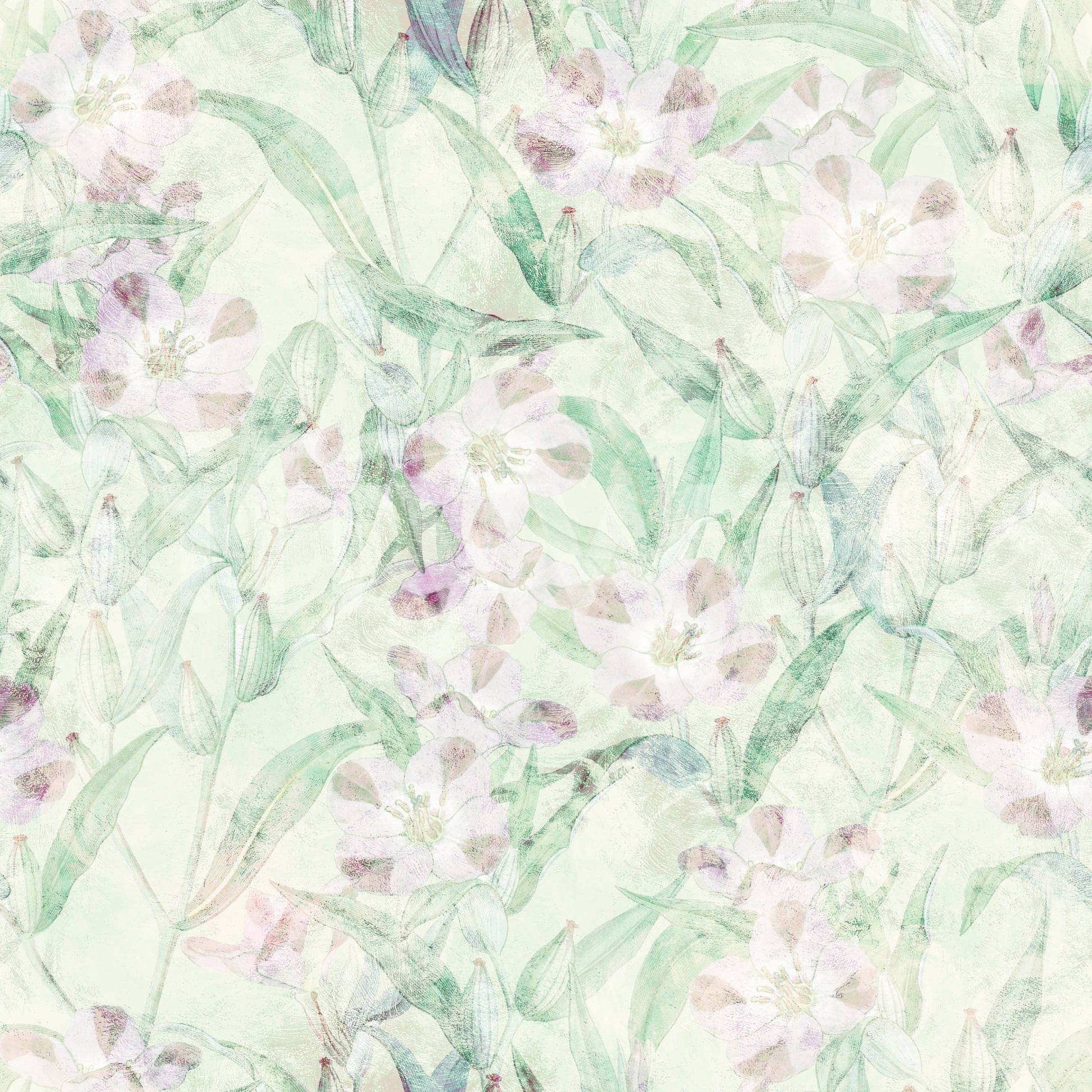Soft Sage Botanical Garden Wallpaper⁠