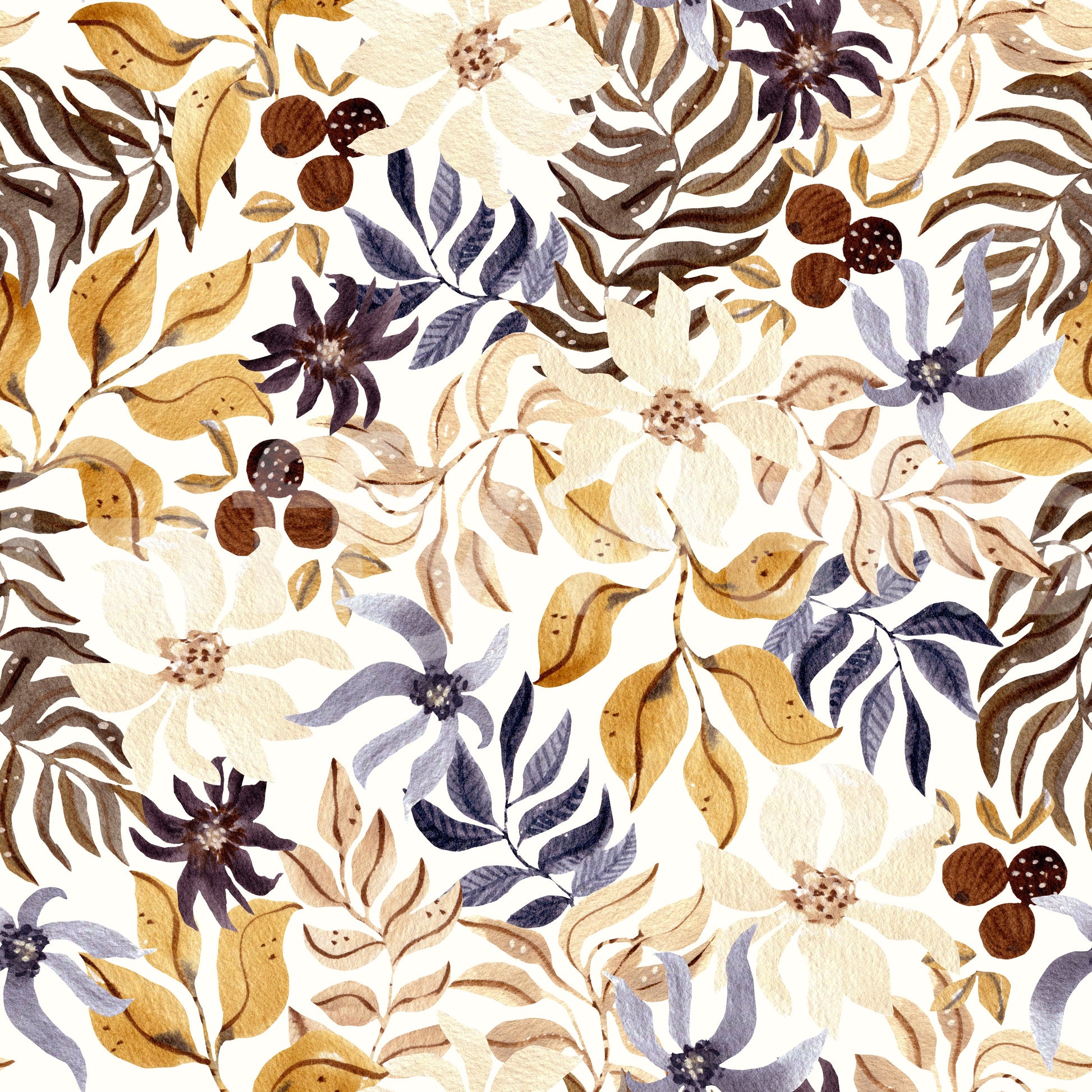 Autumn Harvest Botanical Wallpaper⁠