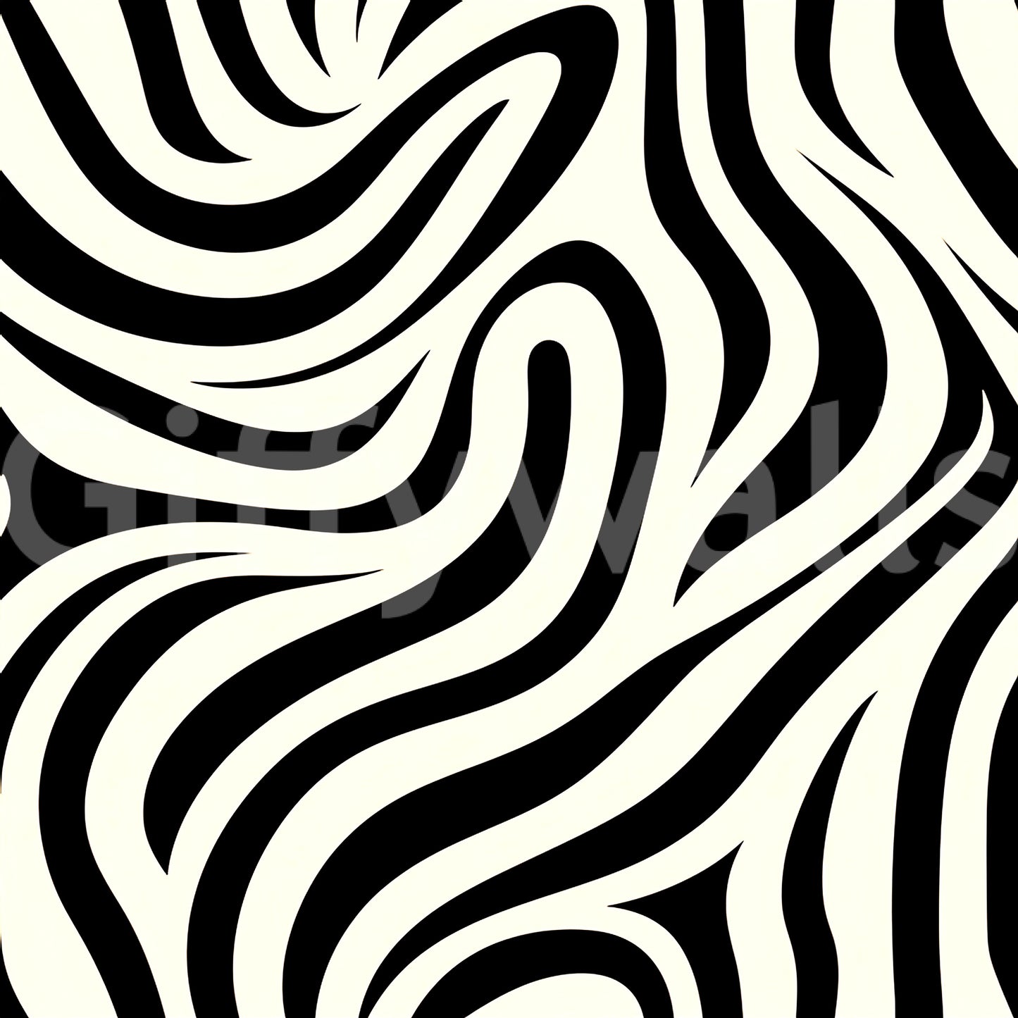 Fluid Zebra Stripe Pattern Wallpaper⁠