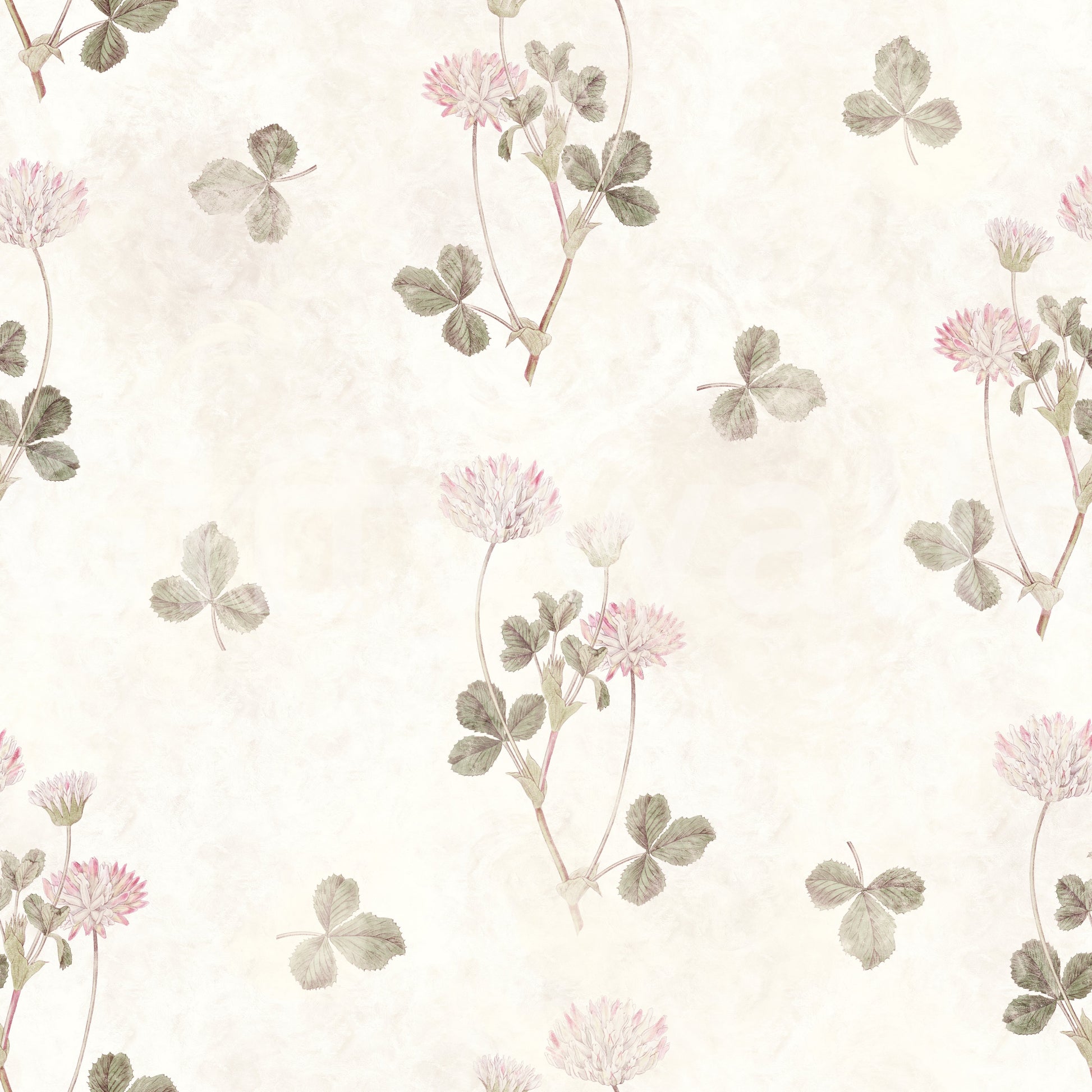 Vintage Clover Botanical Illustration Wallpaper⁠