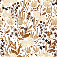 Autumn Meadow Botanical Sketch Wallpaper⁠