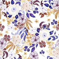 Indigo and Ochre Botanical Garden Wallpaper⁠