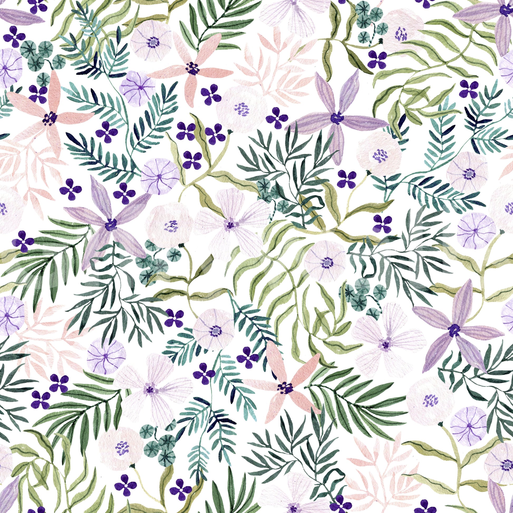 Painterly Spring Wildflower Trail Wallpaper⁠