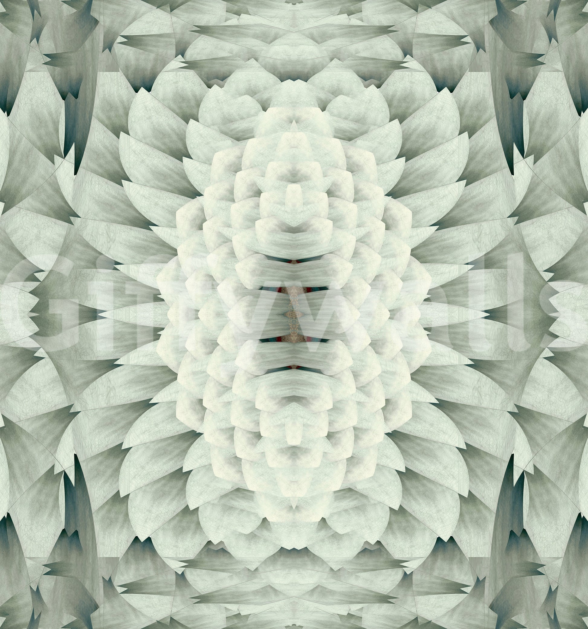 Monochromatic Sculptural Geometric Flower - GARDENIA Wall Mural