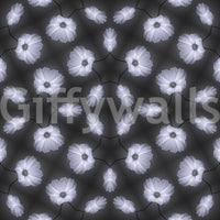 Monochrome Floral Kaleidoscope Wallpaper⁠