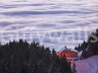 Alpine Chalet Above the Clouds Wallpaper⁠