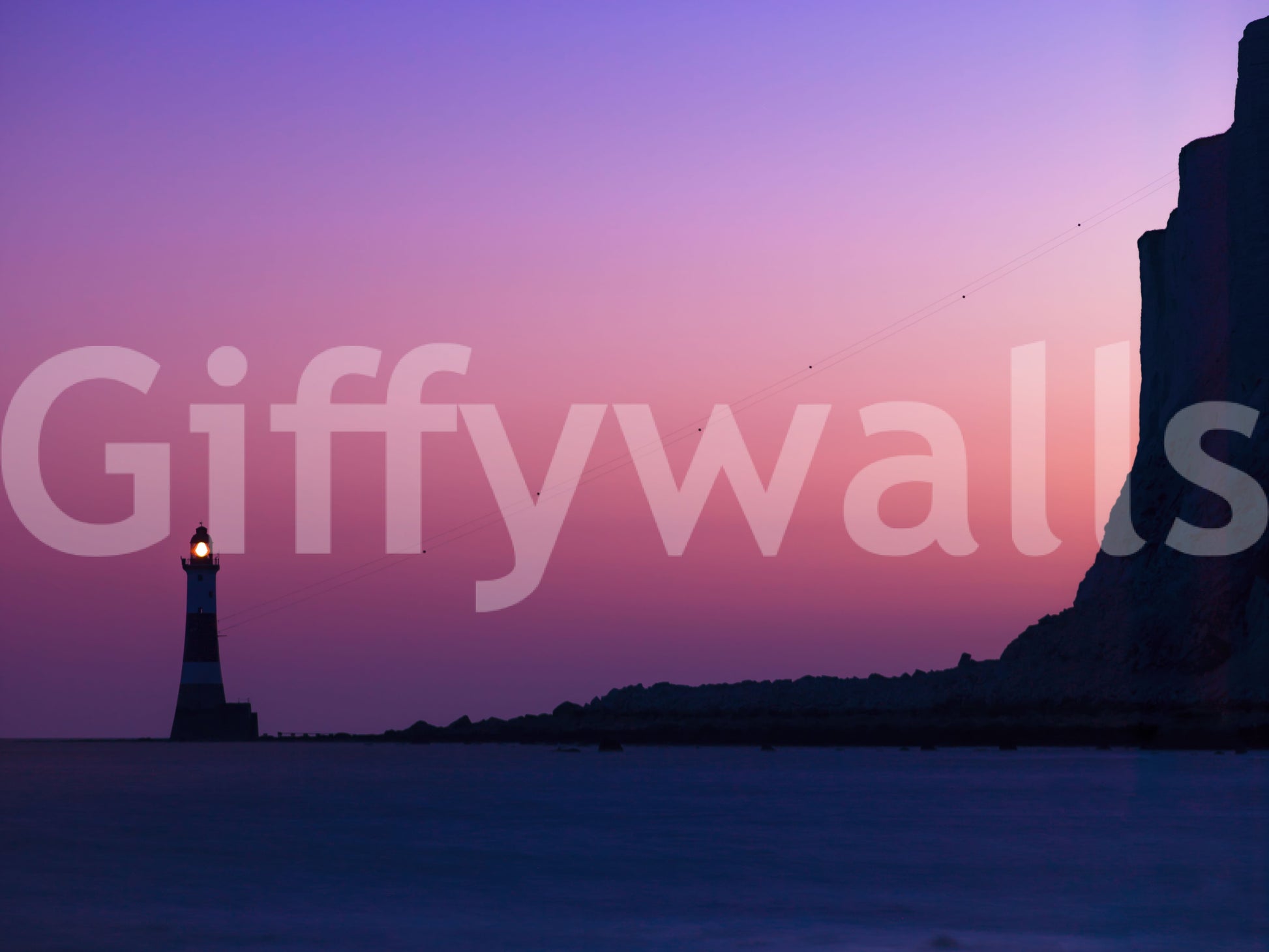 Twilight Coastal Beacon Wallpaper⁠