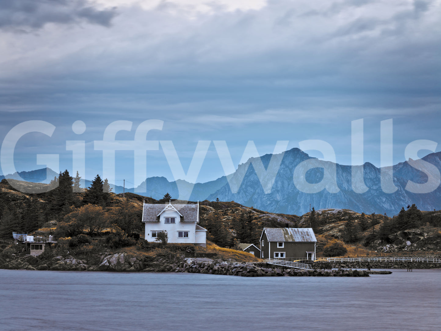 Scandinavian Mountain Fjord Haven Wallpaper⁠