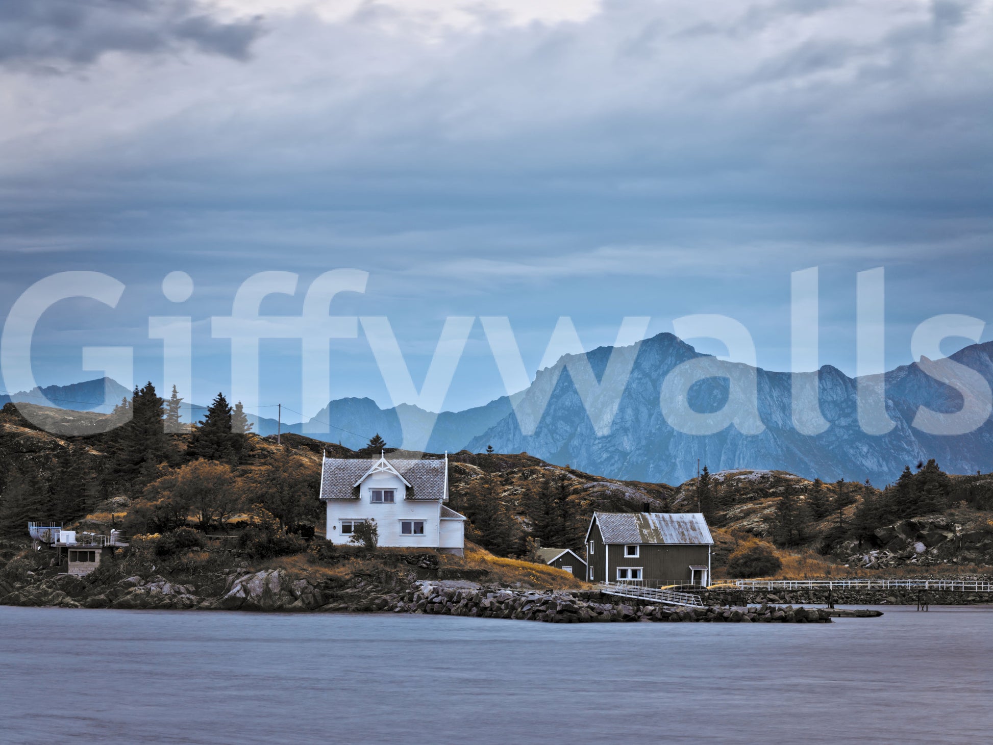 Scandinavian Mountain Fjord Haven Wallpaper⁠