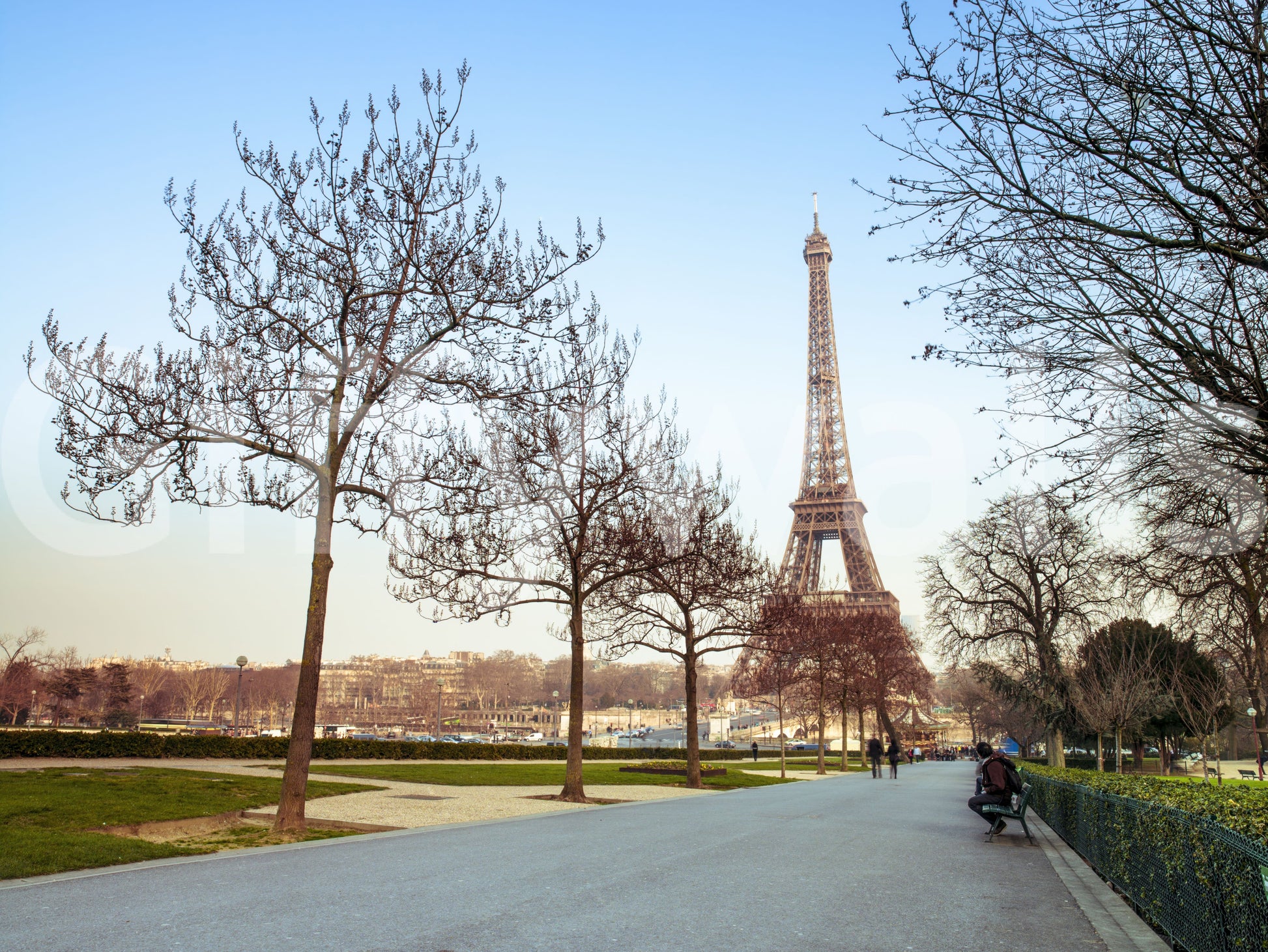 Parisian Morning Pathway Wallpaper⁠