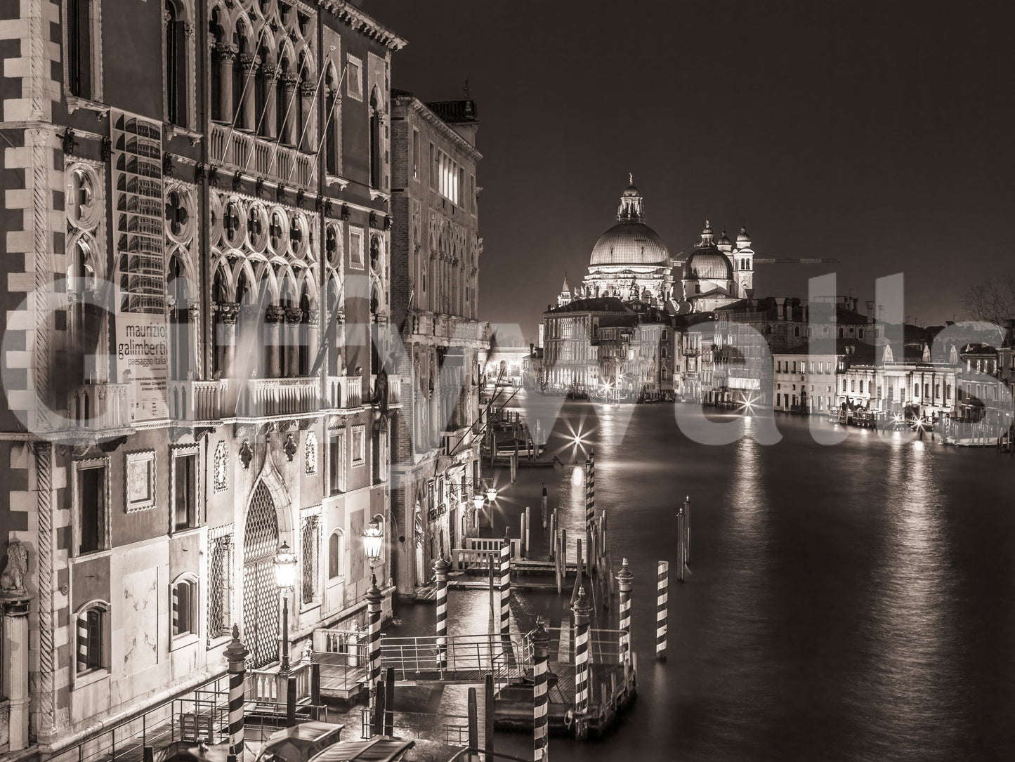 Venetian Night Grand Canal Scene Wallpaper⁠