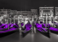 Midnight Venice Gondolas in Purple Wallpaper⁠