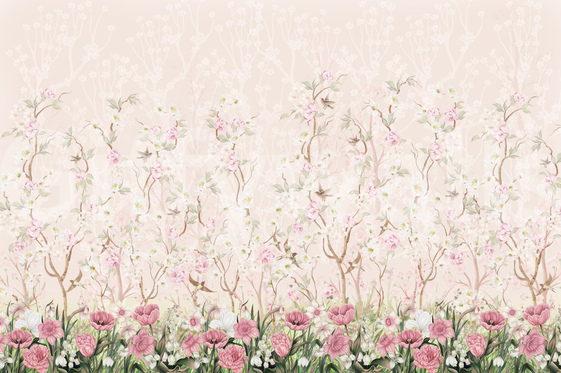Blossoming Garden Meadow Wall Mural