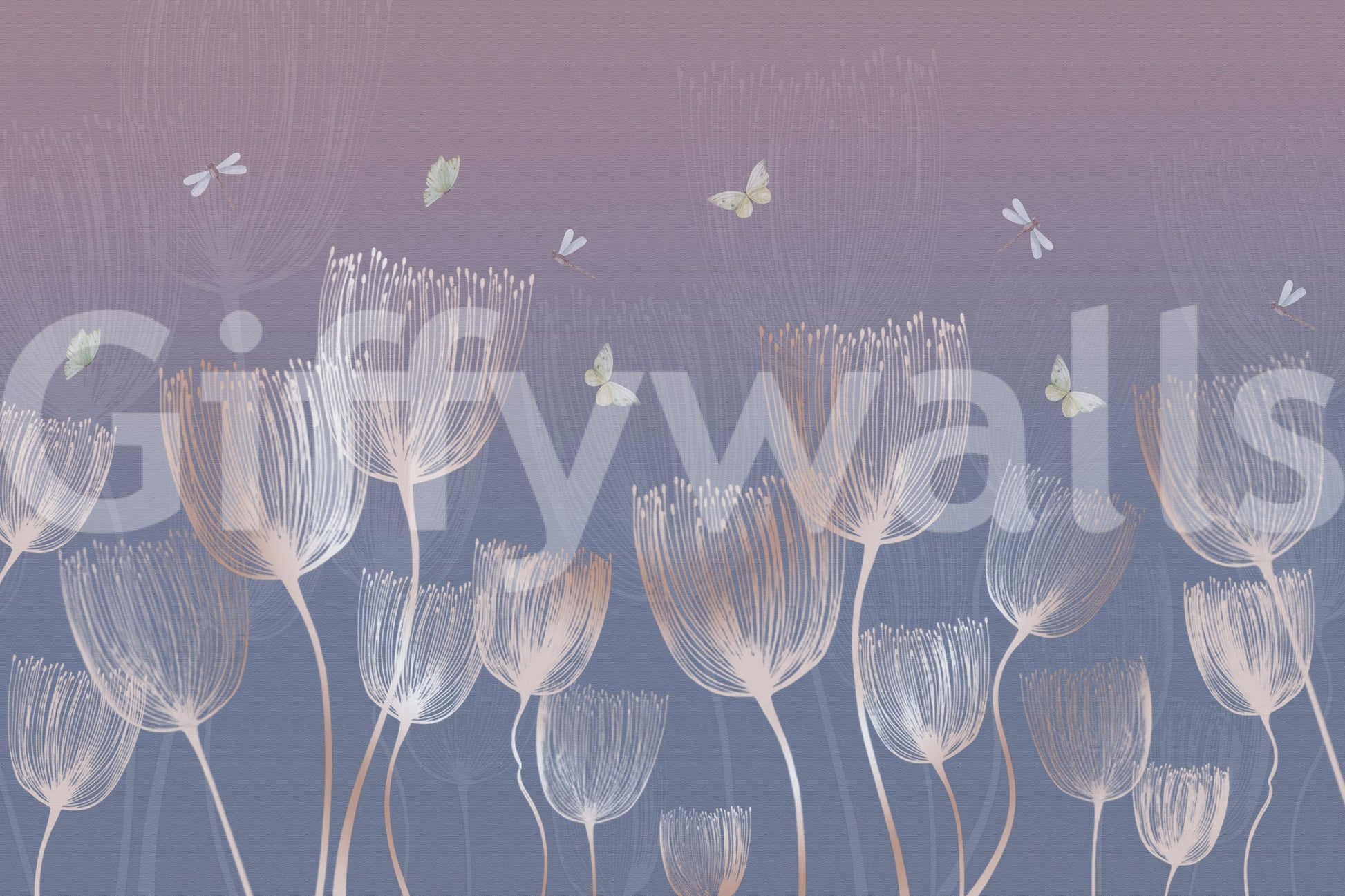 Ethereal Meadow Sketch Wall Mural