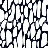 Close-up of black and white organic pebble abstract wallpaper pattern GD12223