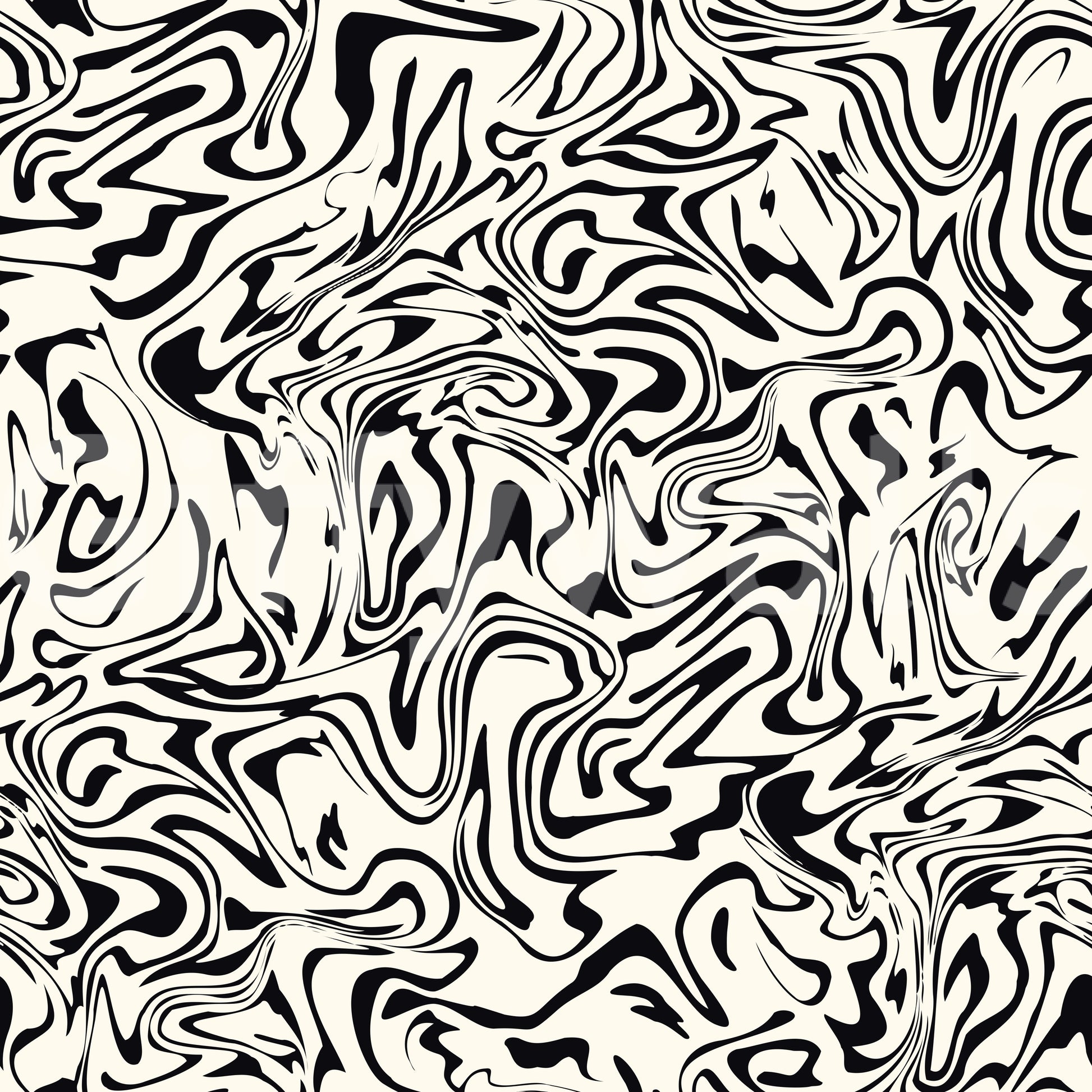 Black and White Fluid Marble Swirls Wallpaper⁠