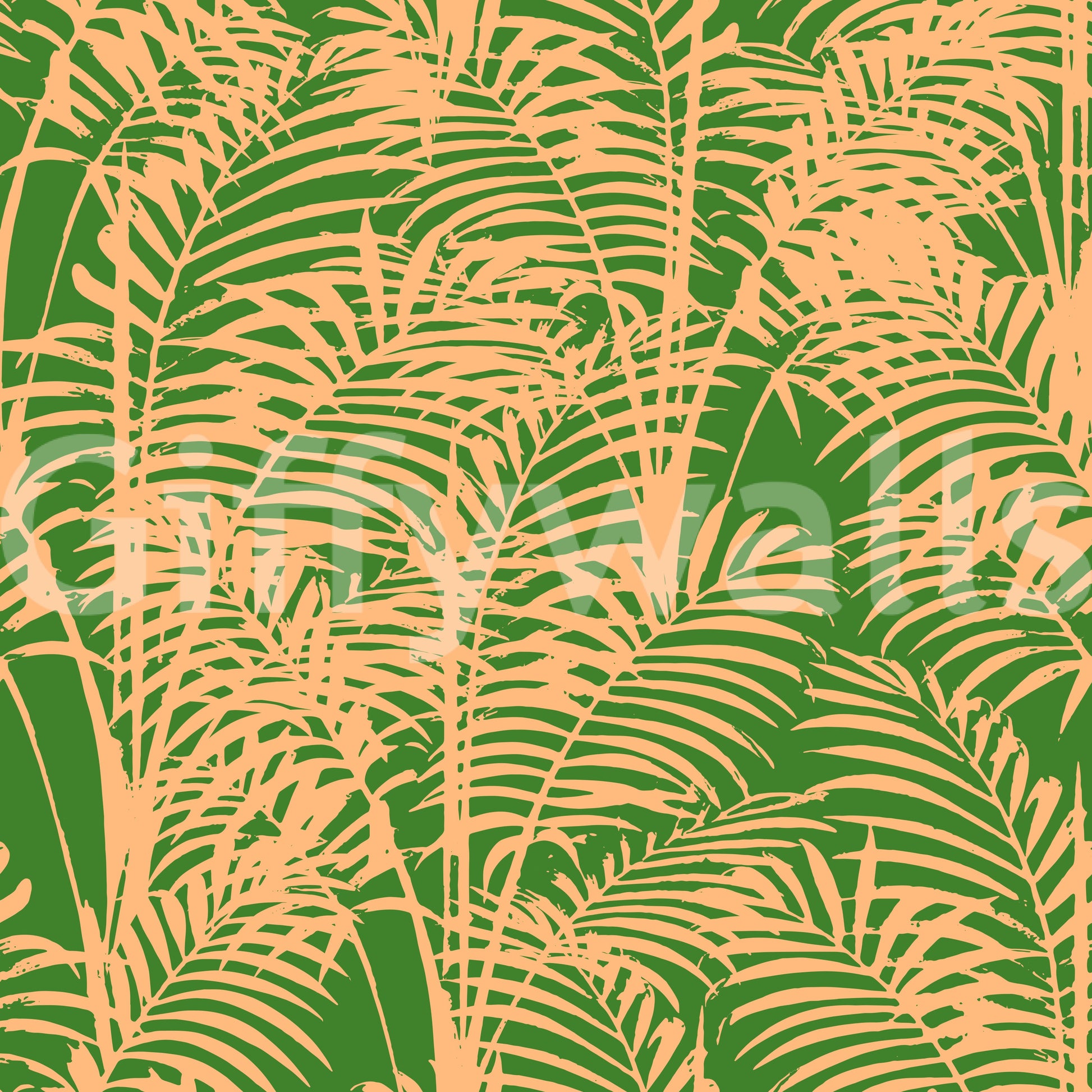 Abstract Tropical Palm Frond Print Wallpaper⁠