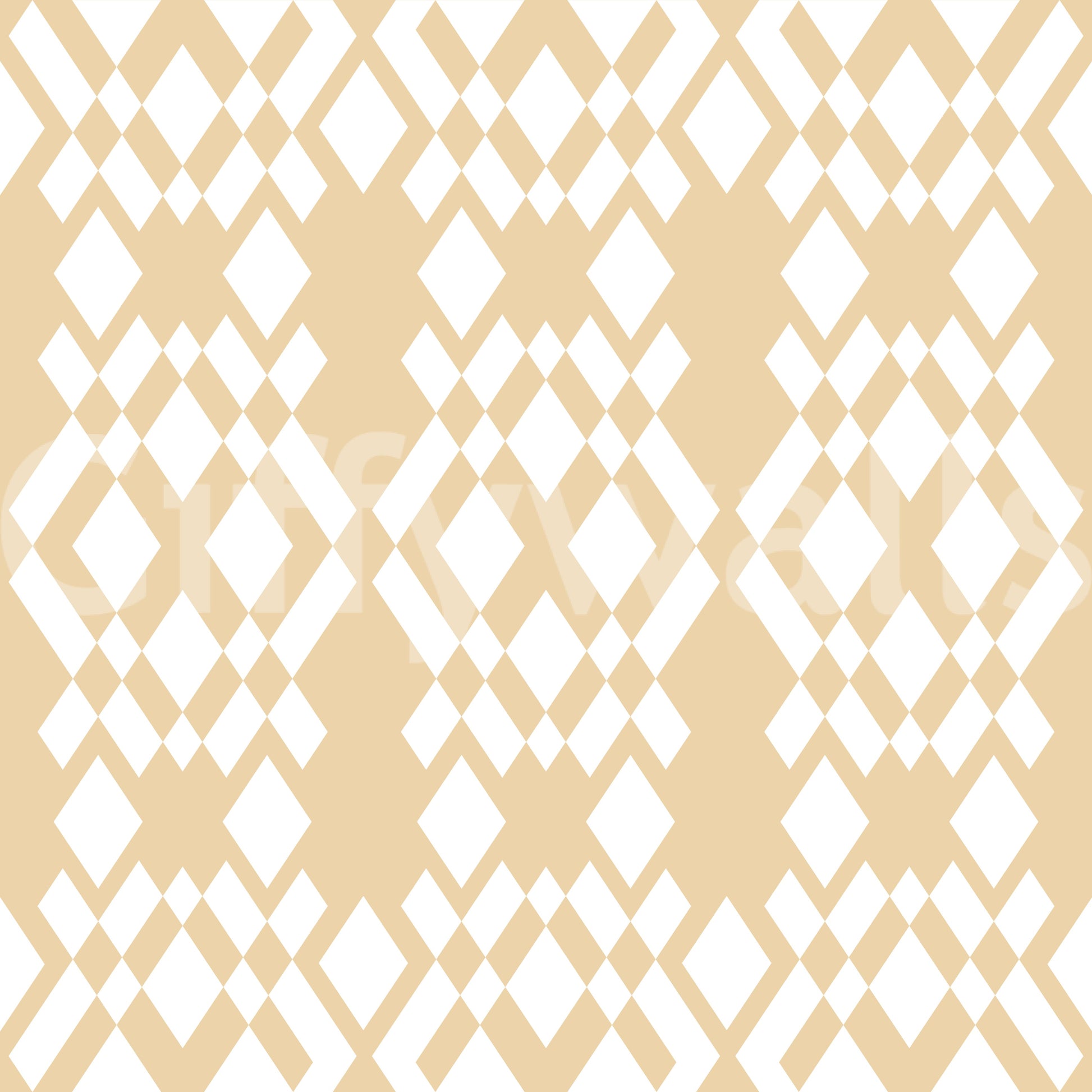 Cream and White Geometric Lattice Wallpaper⁠
