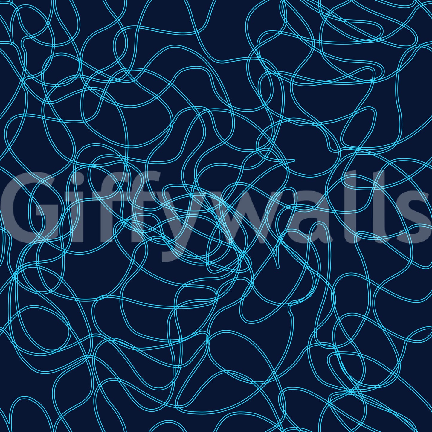 Navy Fluid Scribble Art Wallpaper⁠