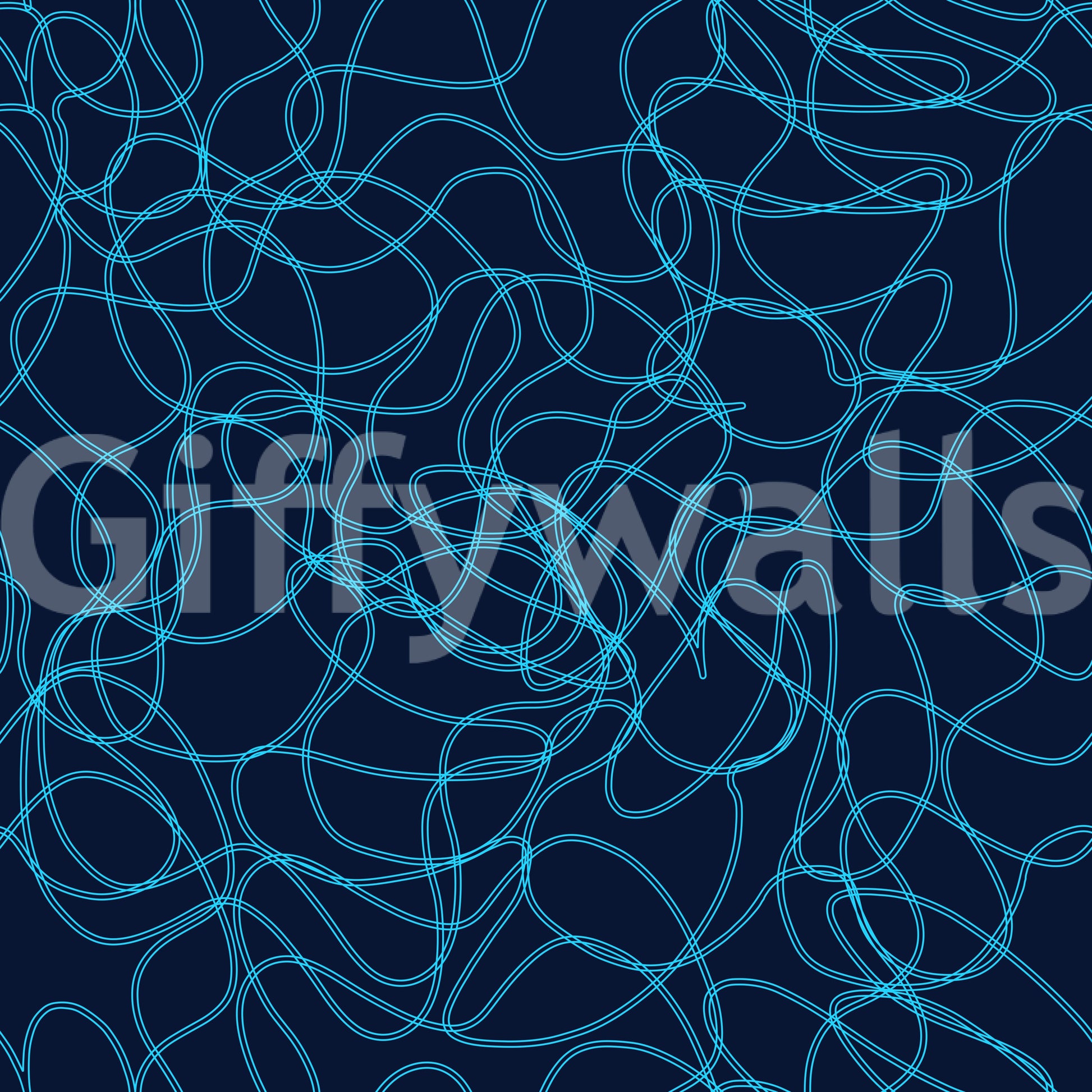 Navy Fluid Scribble Art Wallpaper⁠