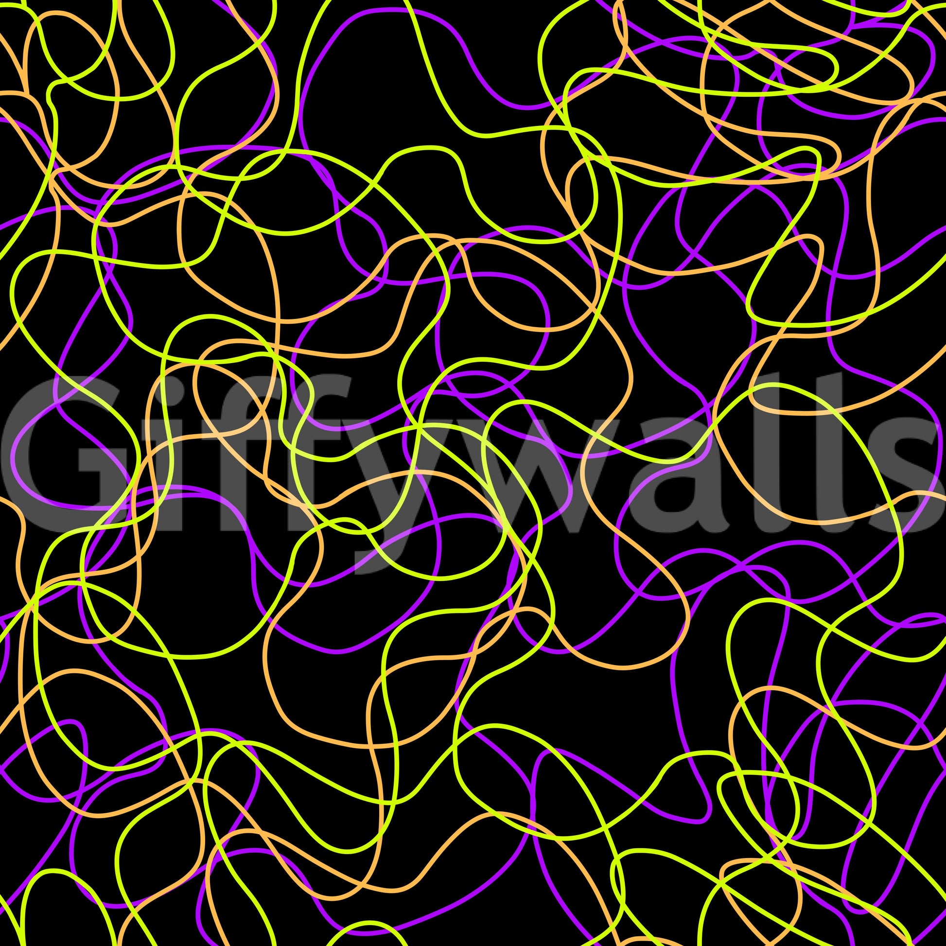 Tangled Glow Modern Art Wallpaper⁠