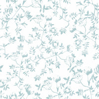 Serene Blue Floral Sketch Wallpaper⁠