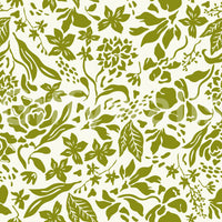 Close up swatch of sage green botanical silhouette wallpaper GD12255
