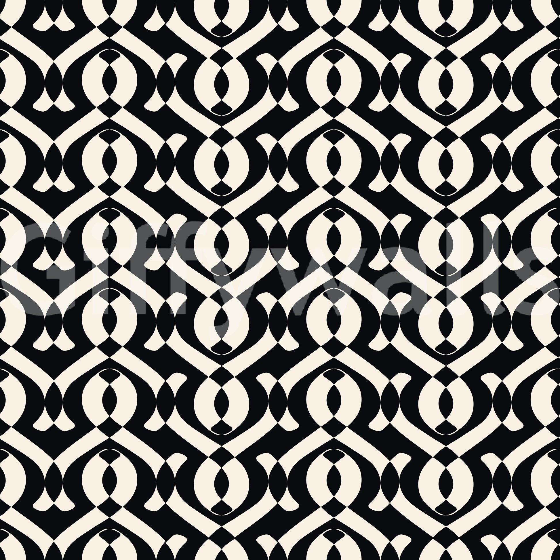 Interlocking Monochrome Curves Wallpaper⁠