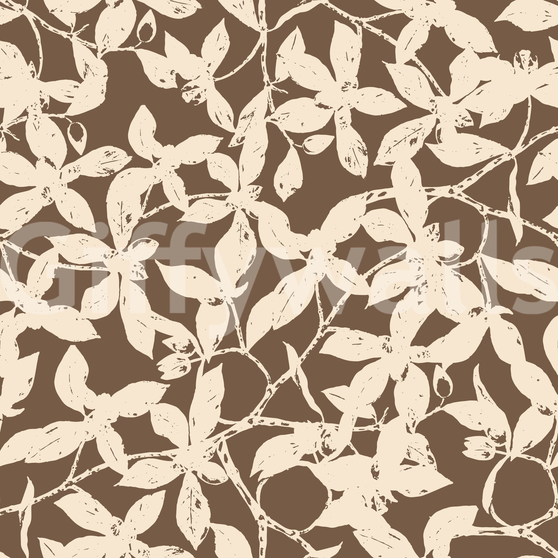 Rustic Botanical Silhouette Wallpaper⁠