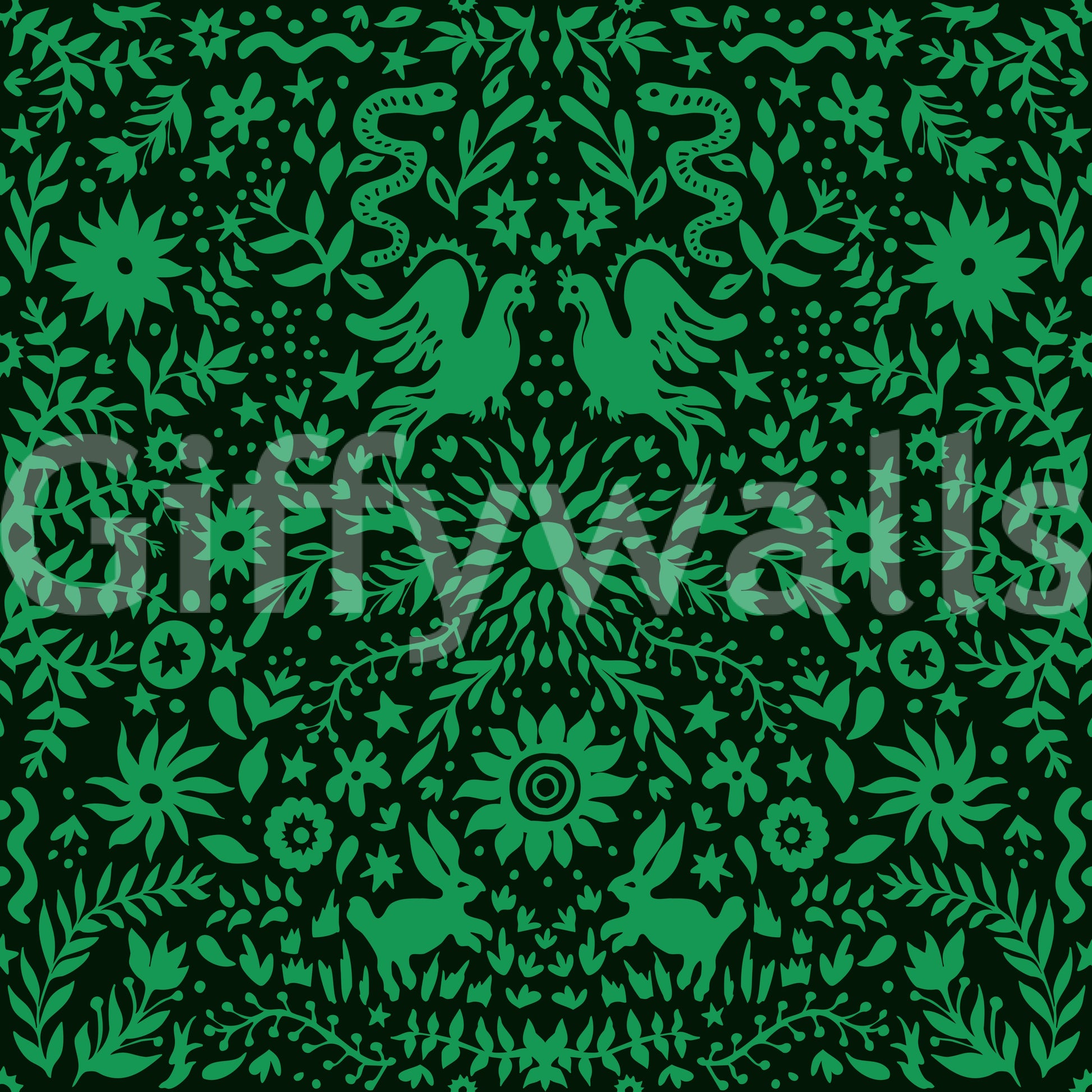 Forest Folk Tale Botanical Wallpaper⁠