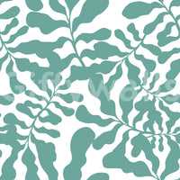 Sage green botanical leaf trail wallpaper pattern detail GD12272