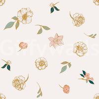 Soft Sage and Gold Meadow Wallpaper⁠