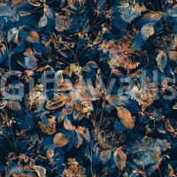Midnight Copper Floral Bloom Wallpaper⁠