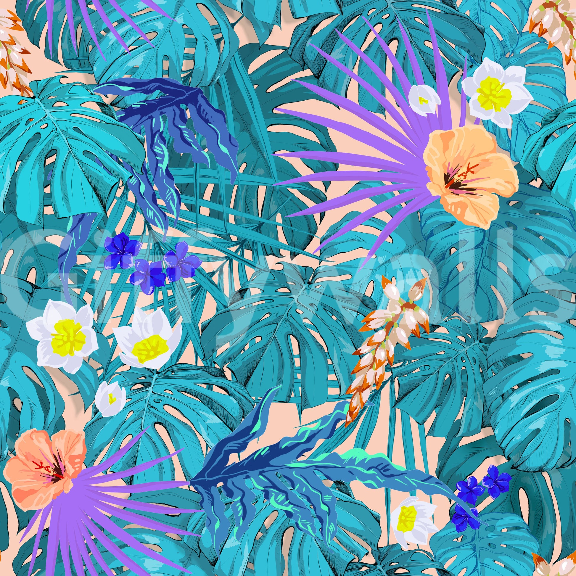 Tropical Jungle Bloom Wallpaper⁠