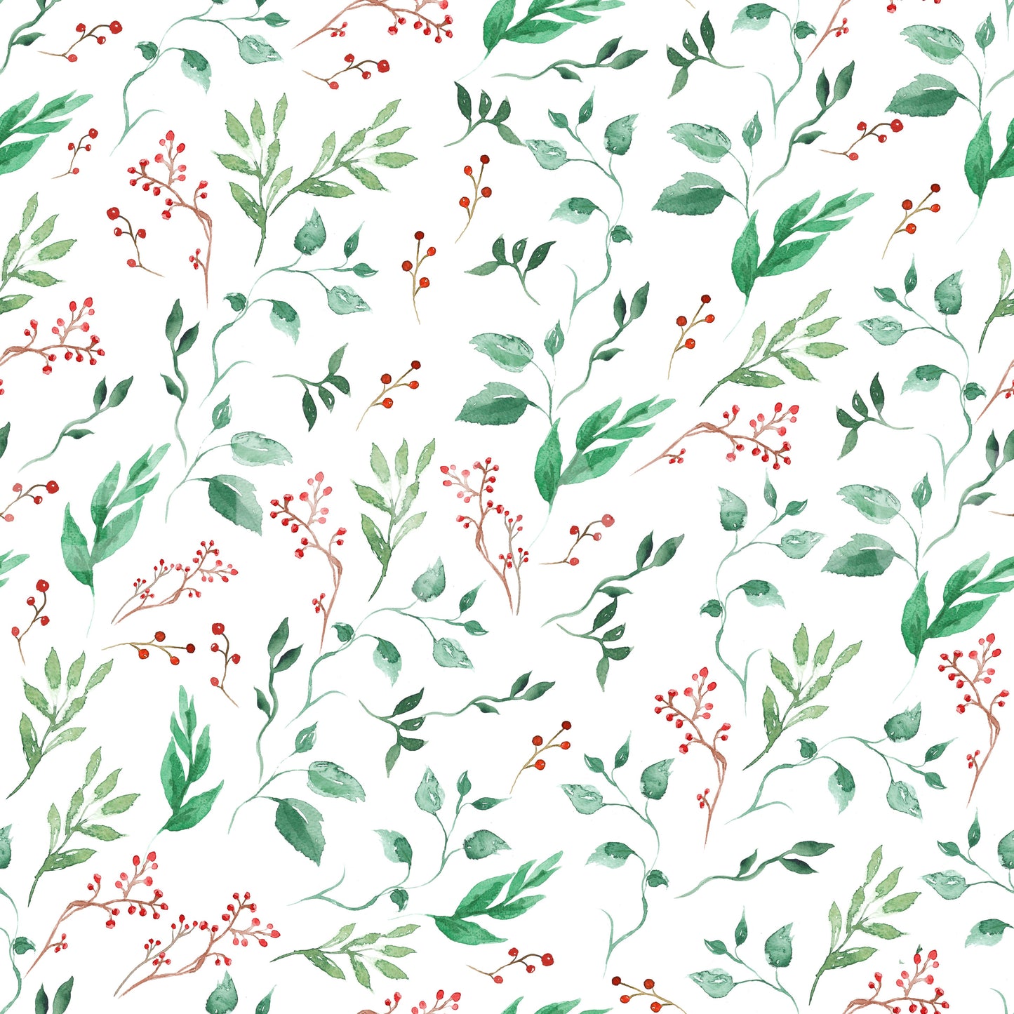 Watercolor Berry Vine Botanical Wallpaper⁠