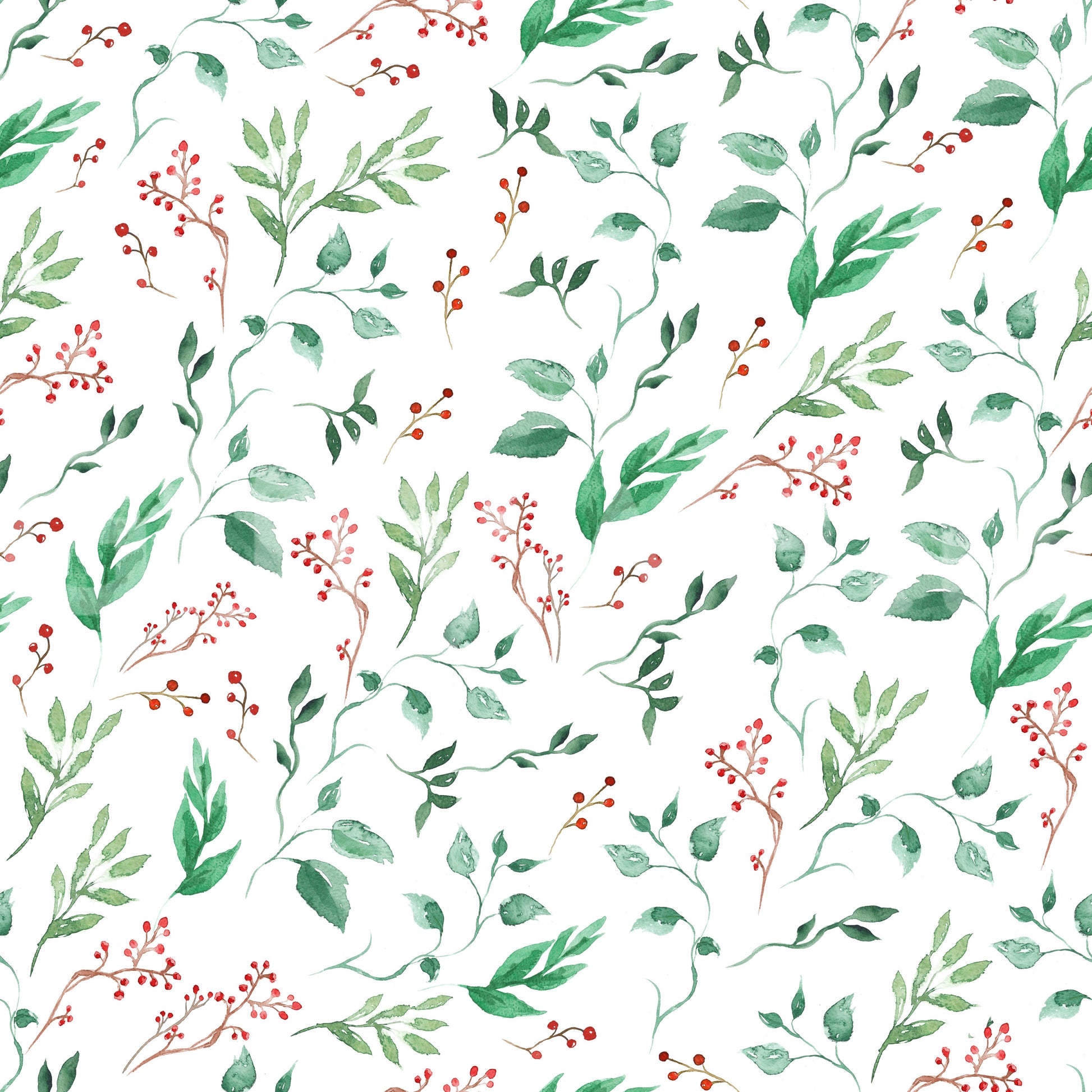 Watercolor Berry Vine Botanical Wallpaper⁠