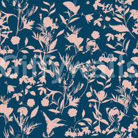 Midnight Flora Silhouette Wallpaper⁠